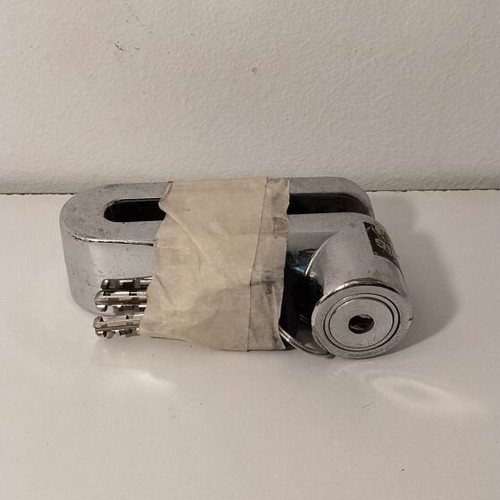 Disc Brake Lock with Alarm used, silver chrome for motorcycle and scooter