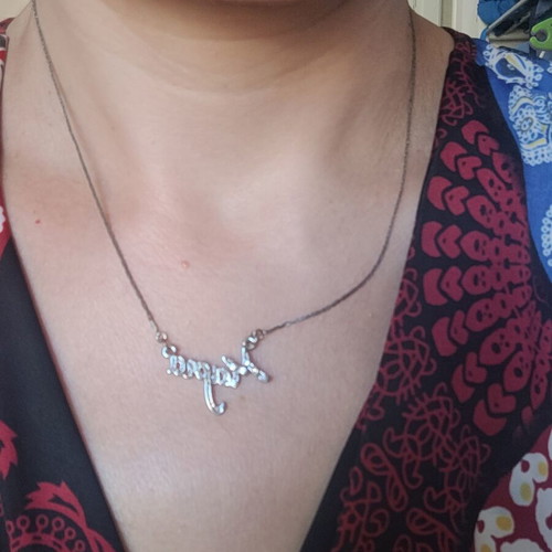 Name necklace "Maria" with rhinestones on "M"