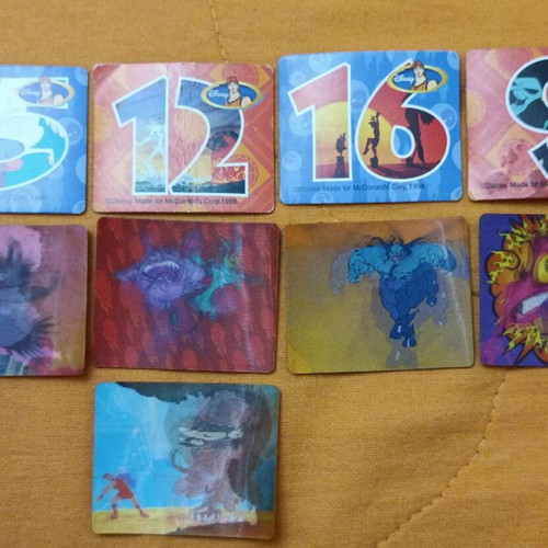 McDonald's Hercules 3D cards used, set of 9