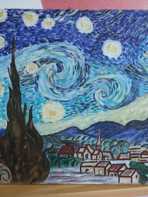 Handmade Starry Night Van Gogh painting like new