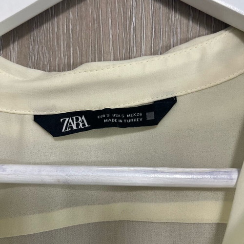 Zara transparent shirt like new, ecru, loose fit, size S