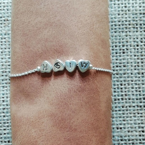 Wish stainless steel bracelet hearts silver color new