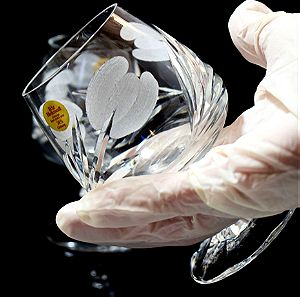 Σετ από έξι (Χ6) χειροποίητα κρυστάλλινα ποτήρια του κονιάκ, κατασκευασμένα στη Δ. Γερμανία,  Bleikristall Cristallerie Zwiesel