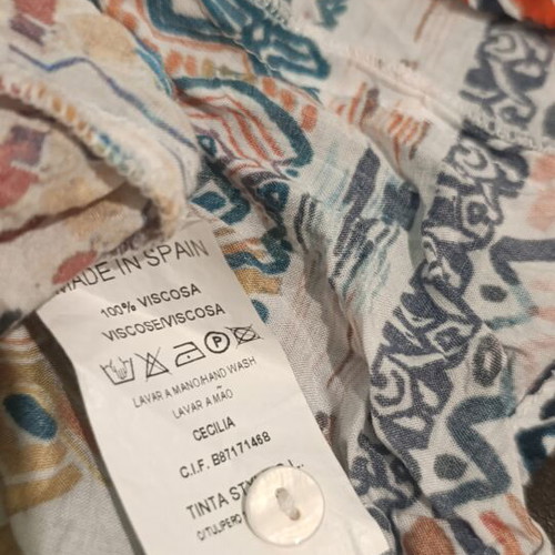 Tinta V Neck Printed Viscose Blouse XXL New