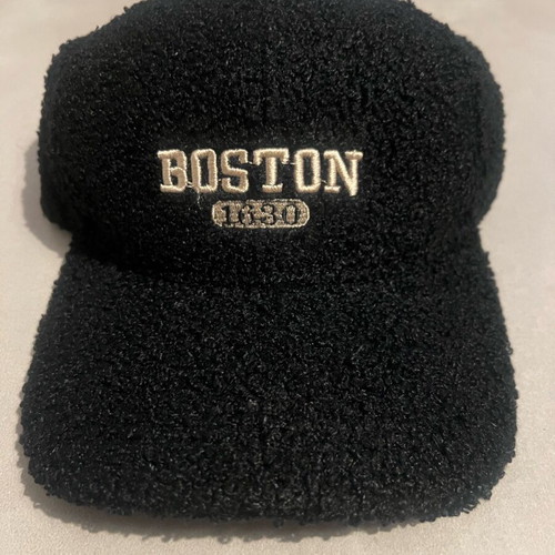 Winter fur hat black new with gold letters