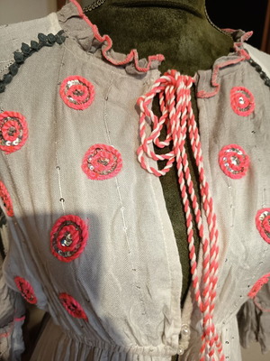 Indian summer dress, one size, pink and grey