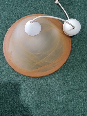 Ceiling light glass porcelain orange, like new, with E27 socket and LED bulb