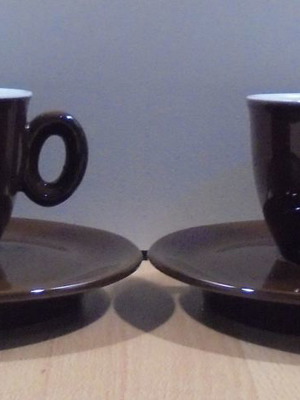 Taf εσπρέσσο καφές μεταχειριστικό διαφημιστικό σετ δύο φλιτζανιών με πιατάκια