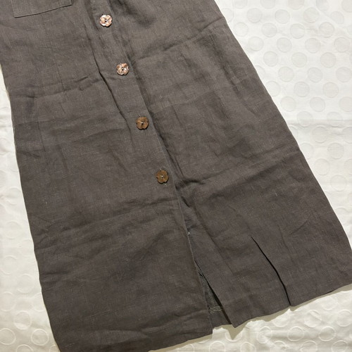 Vintage linen midi dress brown size M like new