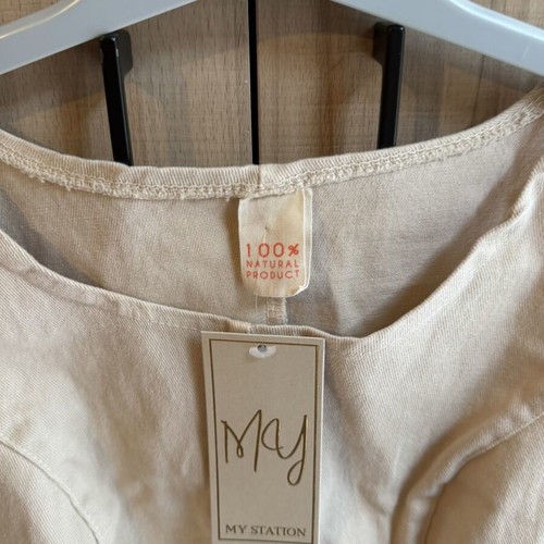 Denim set new, beige, one size