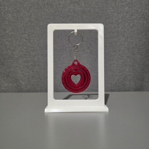 3D printed rotating heart keychain spinner like new
