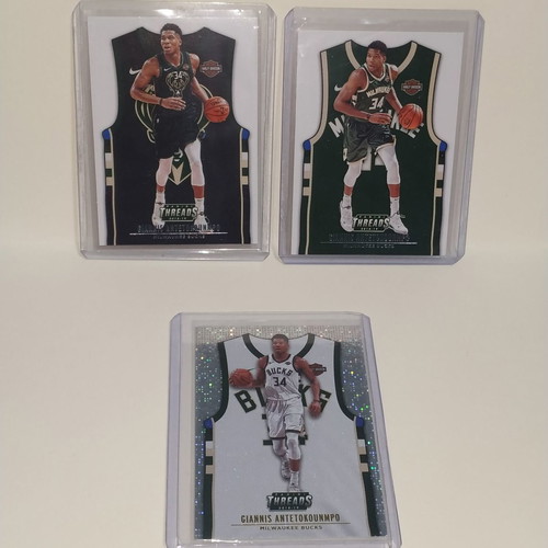 Giannis Antetokounmpo 2018 Panini Threads NBA & SP Dazzle like new, set of 3 cards