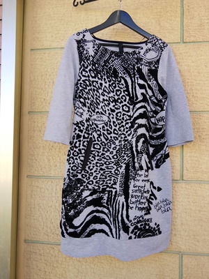 Desigual women's casual dress with patchwork and animal print