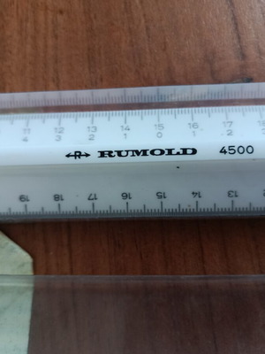 Rumold 4500 vintage precision technical ruler, made in Germany