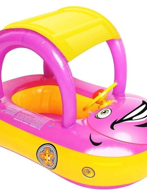 Inflatable Baby Car Float with Canopy, New, 83cm Length
