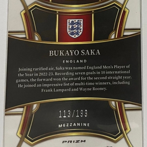 Panini Select FIFA Bukayo Saka Pink Mojo 113/199 2023-24 new