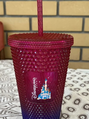 Starbucks x Disneyland Paris Bling Cold Cup limited edition pink purple ombré