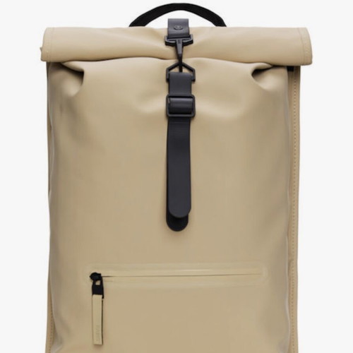 Rains Rolltop Backpack sand beige, like new, waterproof