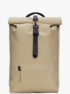 Rains Rolltop Backpack sand beige, like new, waterproof