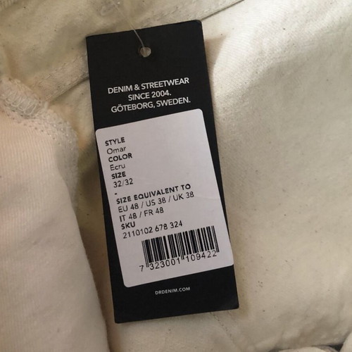 Dr Denim Omar Jeans Relaxed new men's pants size 32, ecru