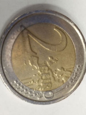 Two euro coin used, foreign