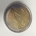 Two euro coin used, foreign