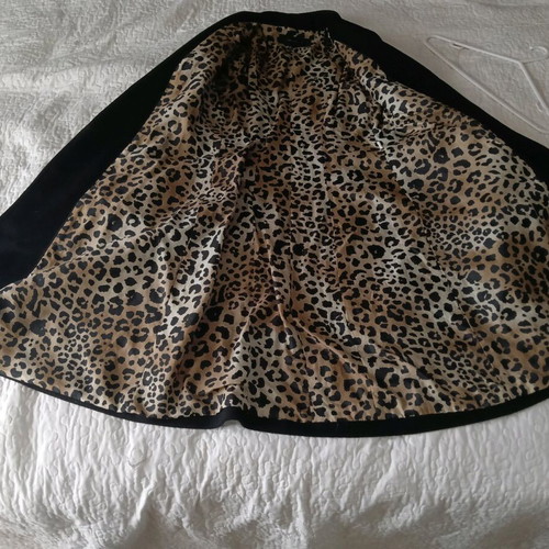 Black women's Zara coat used, size small, long with belt