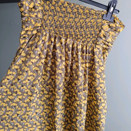 Maxi strapless dress Pepe Jeans like new, brown and yellow