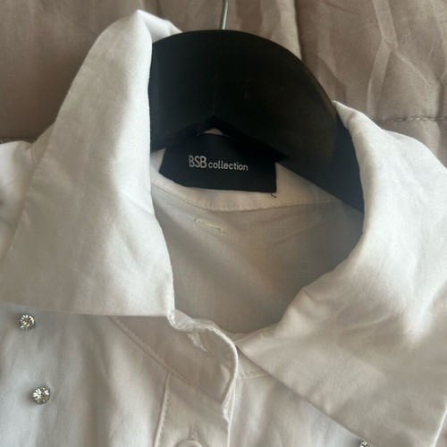 Bsb oversized shirt like new with embroidered crystals, one size