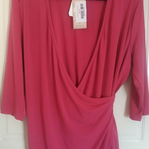 Caramella wrap blouse new, pink, size large