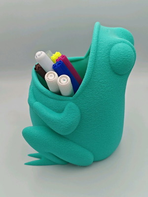 Frog pencil holder new from 3d printer with esun pla+ material