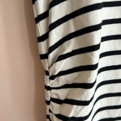 Sinsay striped short-sleeve blouse black and white size L new