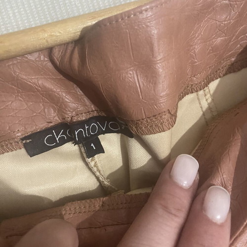 Ckontova Croco Leather Pants like new, size S, salmon color