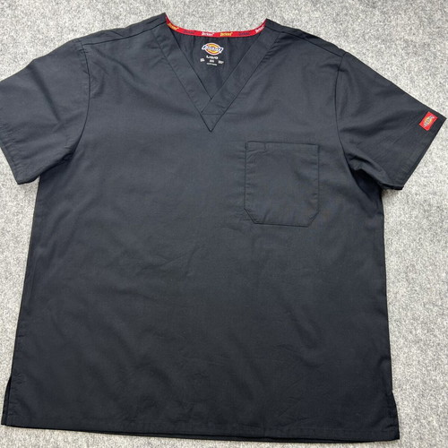 Dickies medical nurse shirt men's large black used with pockets