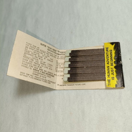Star Trek rare old American promotional matchbook unused