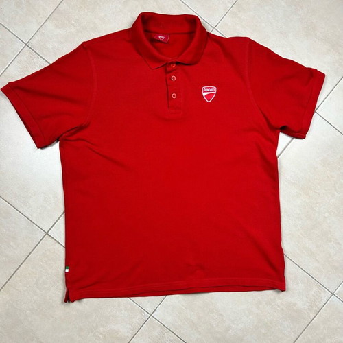 Ducati Polo shirt used, men's large red short sleeve