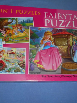 Fairytale puzzles μεταχειρισμένα, σετ 3 παζλ των 60 κομματιών