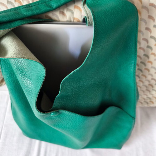Hobo bag shoulder green eco leather new