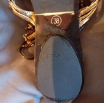 Sandals size 38 new, brown with chain decoration