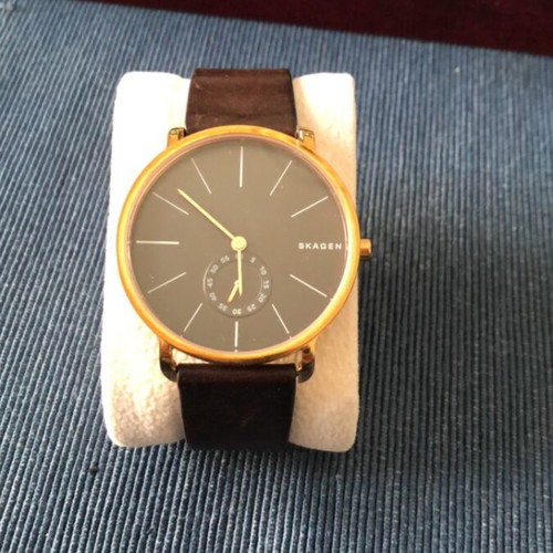 Skagen SWK6213 used unisex watch with brown leather strap