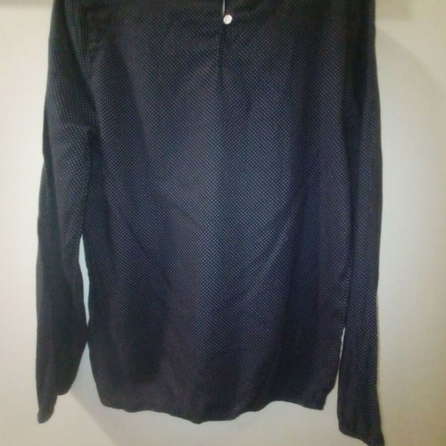 Long-sleeve blouse like new, blue with tiny polka dots, size S