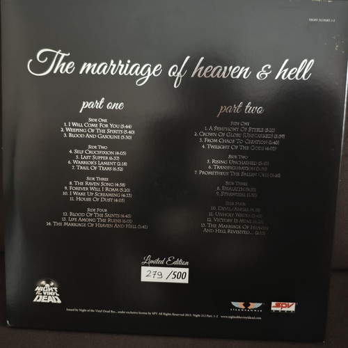 Virgin Steele The Marriage Of Heaven And Hell Part One & Two Vinyl signed limited edition