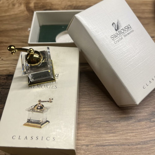 Swarovski Crystal Memories Coffee Grinder miniature like new with box