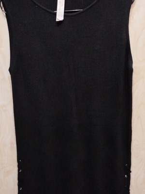 Pull& Bear Black Knitted Midi Sleeveless Dress Like New