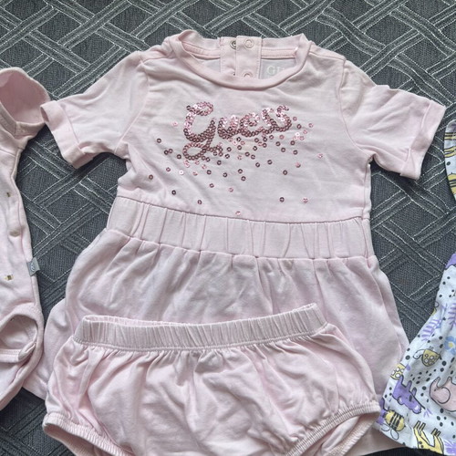 Guess baby dress with diaper shorts and bodysuit like new, size 3-6m