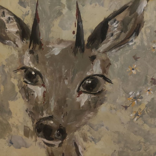 Deer acrylic painting on canvas like new 30×40 cm