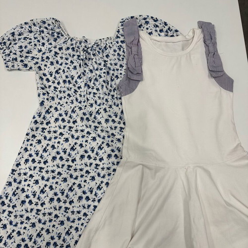 Zara and Lapin House dresses used for 10-year-old girl, blue and white