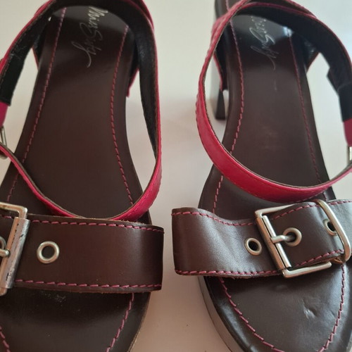 Miss Sixty leather sandals size 40, used, pink and brown