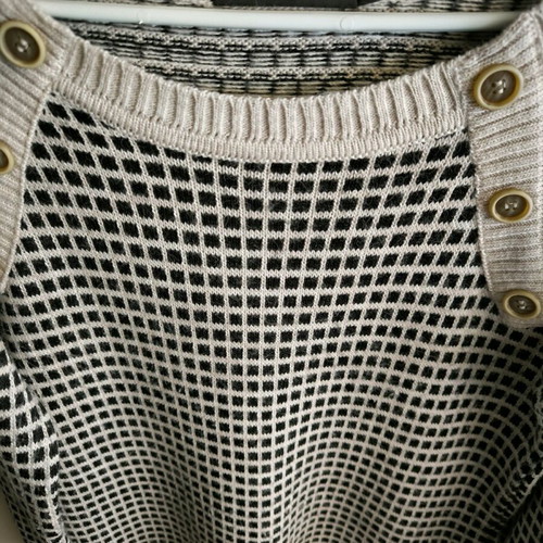 Figaro blouse dress medium like new, black and beige