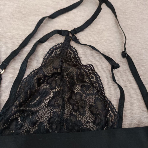 Lace bra, black